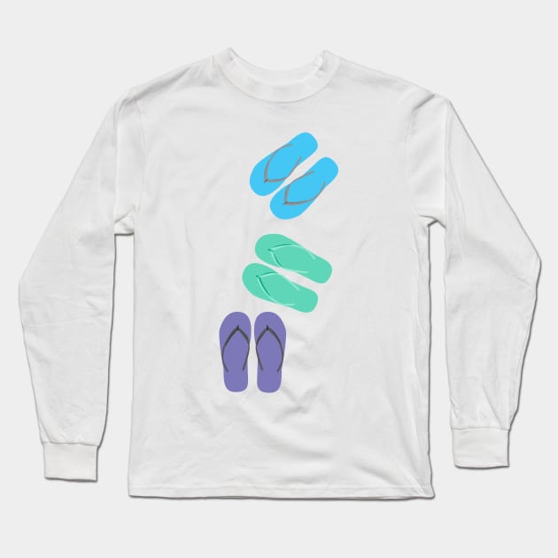 3 Flip Flops Pairs Long Sleeve T-Shirt by sigdesign